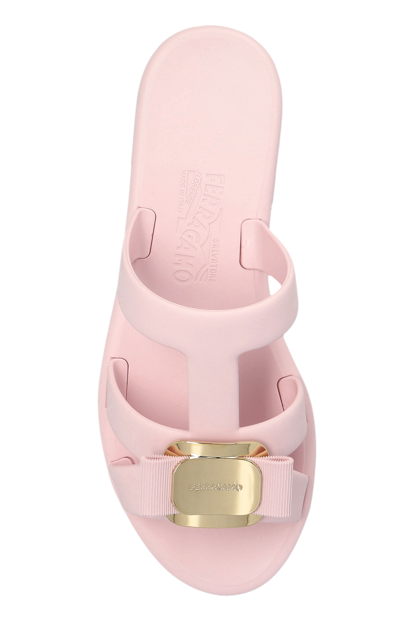 サンダル・ミュール Salvatore Ferragamo Pastel Pink Rubber Lilou Slippers Ferragamo Pastel Pink Rubber Lilou Slippers | italist